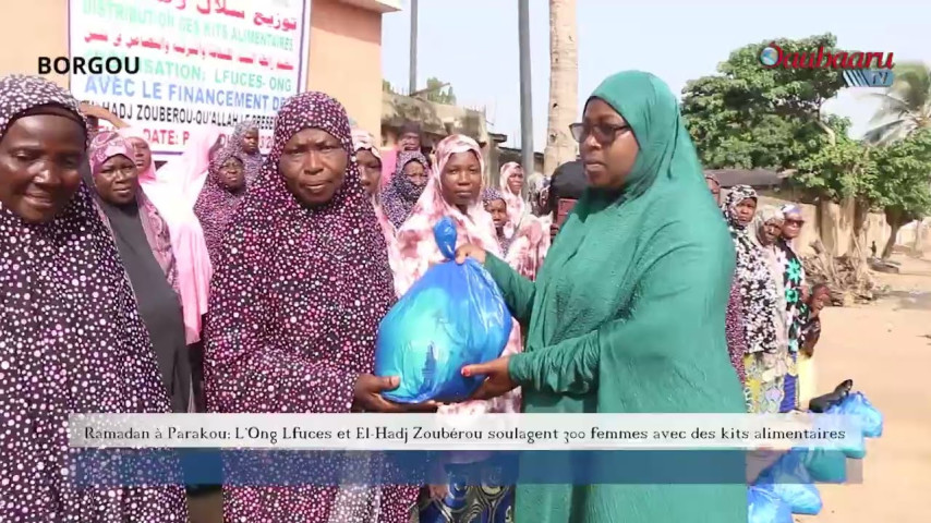 (BAATONUM) Parakou: L’Ong Lfuces et El-Hadj Zoubérou soulagent 300 femmes avec des kits alimentaires