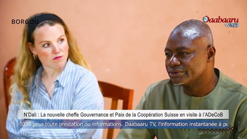 N’Dali  La nouvelle cheffe Gouvernance et Paix de la Coopération Suisse en visite à l’ADeCoB