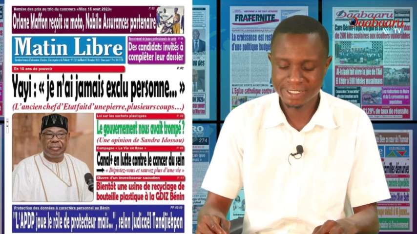REVUE DES TITRES DE CE MARDI 07 NOVEMBRE 2023. PRÉSENTATION HERMANN HOUNSOU