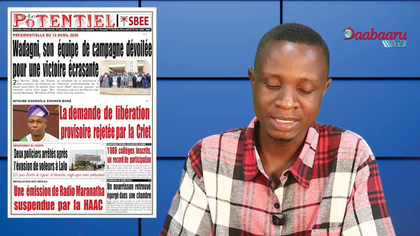 REVUE DES TITRES DES JOURNAUX DE CE MERCREDI 25 FEVRIER 2026