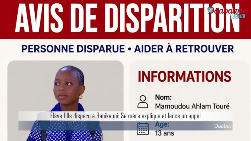 FILLE ÉLÈVE DISPARUE: Sa mère explique et lance un appel.