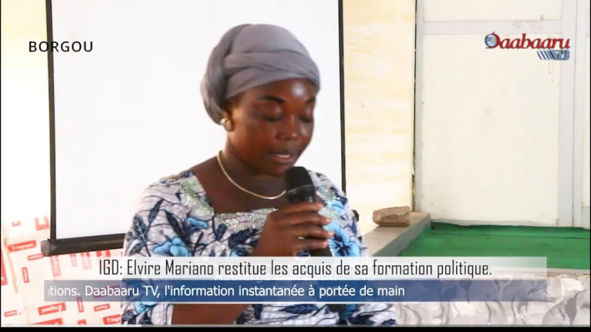 IGD: Elvire Mariano restitue les acquis de sa formation politique.