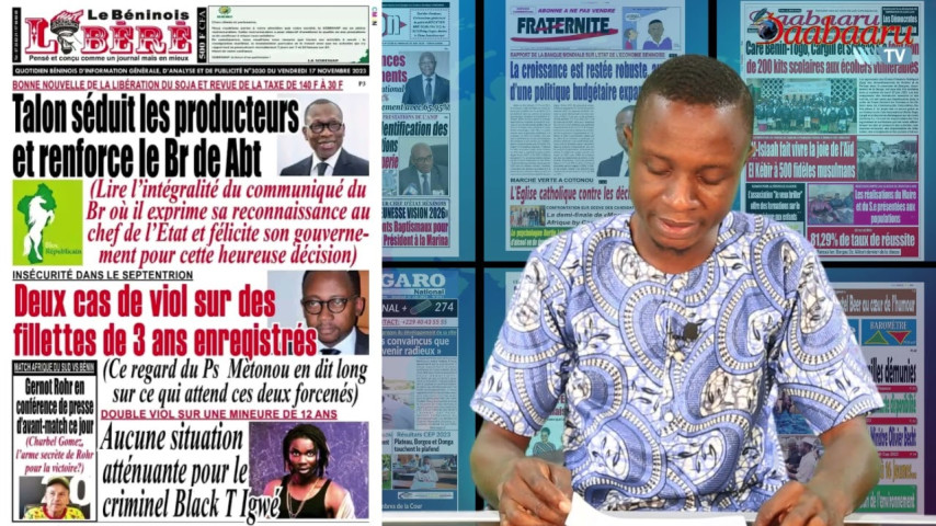REVUE DES TITRES DE CE VENDREDI 17 NOVEMBRE 2023 SUR DAABAARU TV