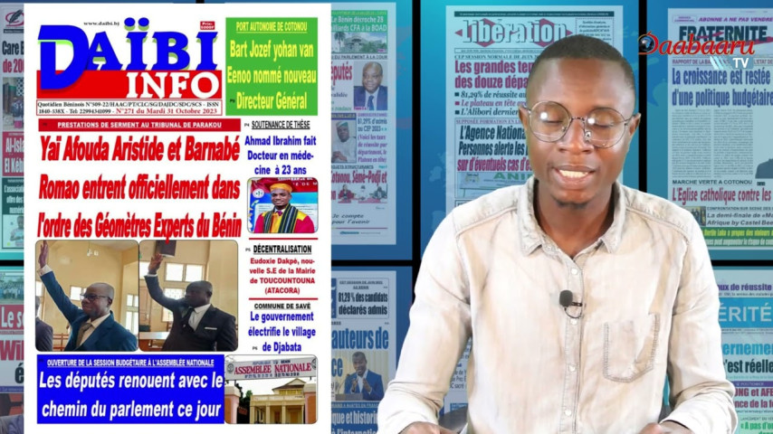 REVUE DES TITRES DE CE MARDI 31 OCTOBRE 2023 SUR DAABAARU TV