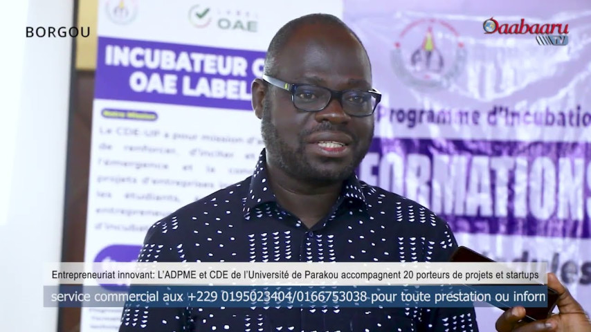 l'ADPME et CDE de l'Université de Parakou accompagnent 20 porteurs de projets et startups